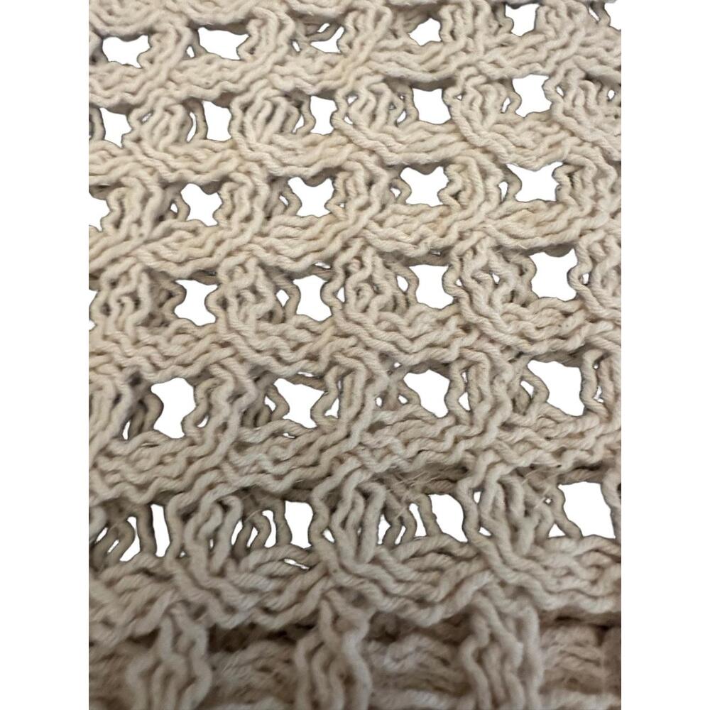 Zara Top Womens Size Medium Cream Crochet Sleeveless Scalloped Hem Ruffled - Picture 10 of 10